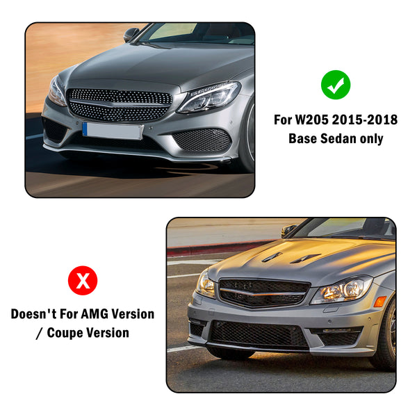 2015–2018 BENZ C-KLASSE W205 Base Sedan Honeycomb Nebelscheinwerferabdeckung 2058850723 MB1038172 Generisch