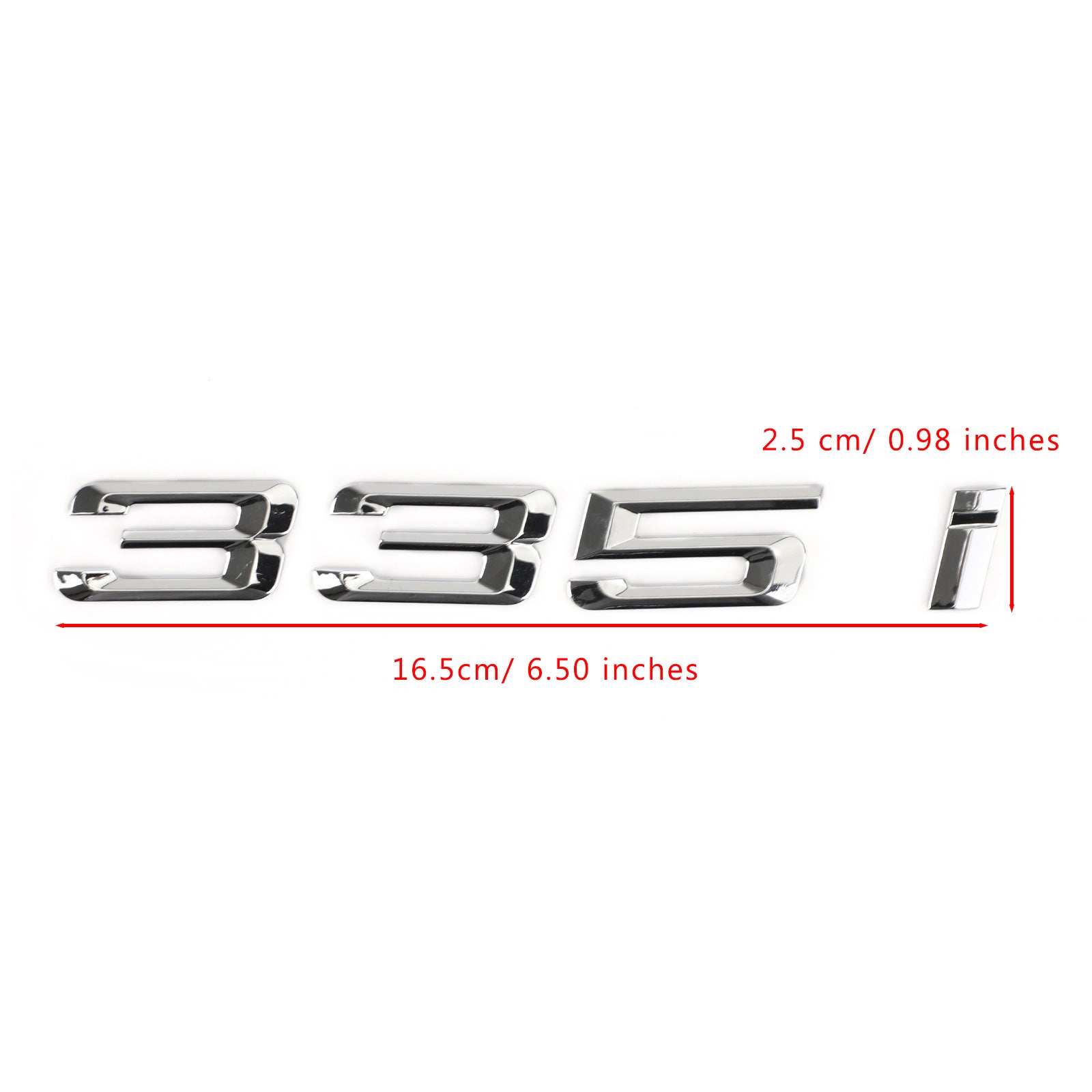 Targhetta del bagagliaio posteriore Badge Emblema Numeri Lettera Decalcomania 335 i Fit 335i Cromata