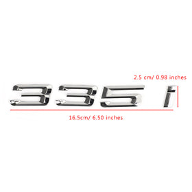 Rear Trunk Nameplate Badge Emblem Numbers Letter Decal 335 i Fit 335i Chrome Generic