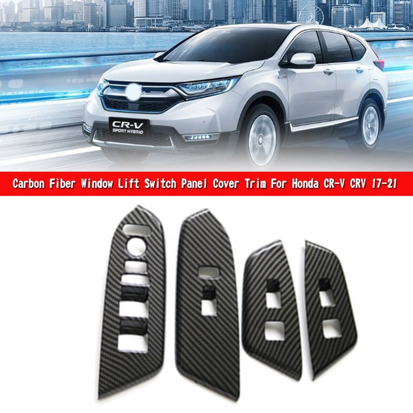Carbonfaser-Fensterheberschalter-Panel-Abdeckungsverkleidung für Honda CR-V CRV 17-21 Generic