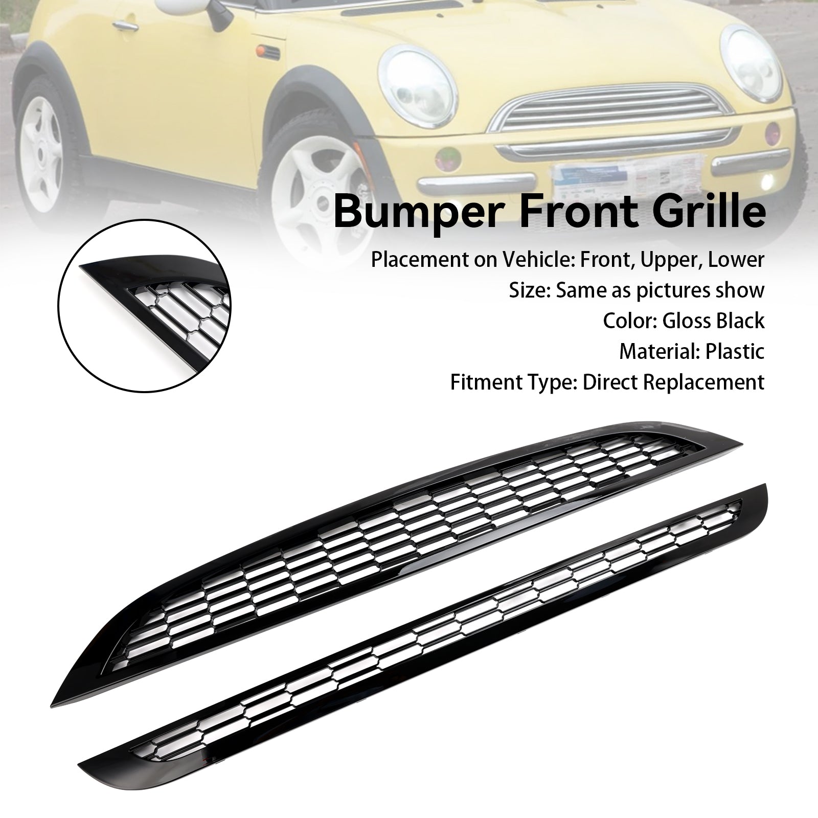 2002-2006 MINI R50 Cooper 2ks voštinová mřížka předního grilu
