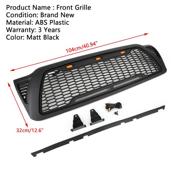Front Grille Bumper Hood Mesh Grill Fit Toyota Tacoma 2005-2011 With LED lights Generic