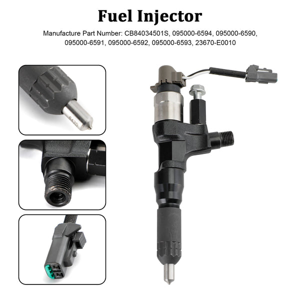 Hino 3.8L 4.7L 5.0L 6.5L 7.7L 1PCS Inyector de combustible 095000-6593 CB84034501S 095000-6590 Genérico