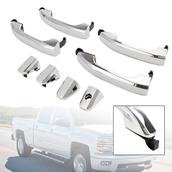 2015-2018 Chevrolet Silverado 1500 (submodelo: LS, SSV) 4 manijas de puerta exterior cromadas 14575050 genéricas