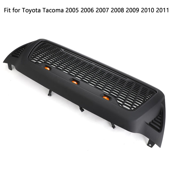 Frontgrill, Stoßstangenhaube, Netzgrill, passend für Toyota Tacoma 2005–2011, mit LED-Leuchten, generisch