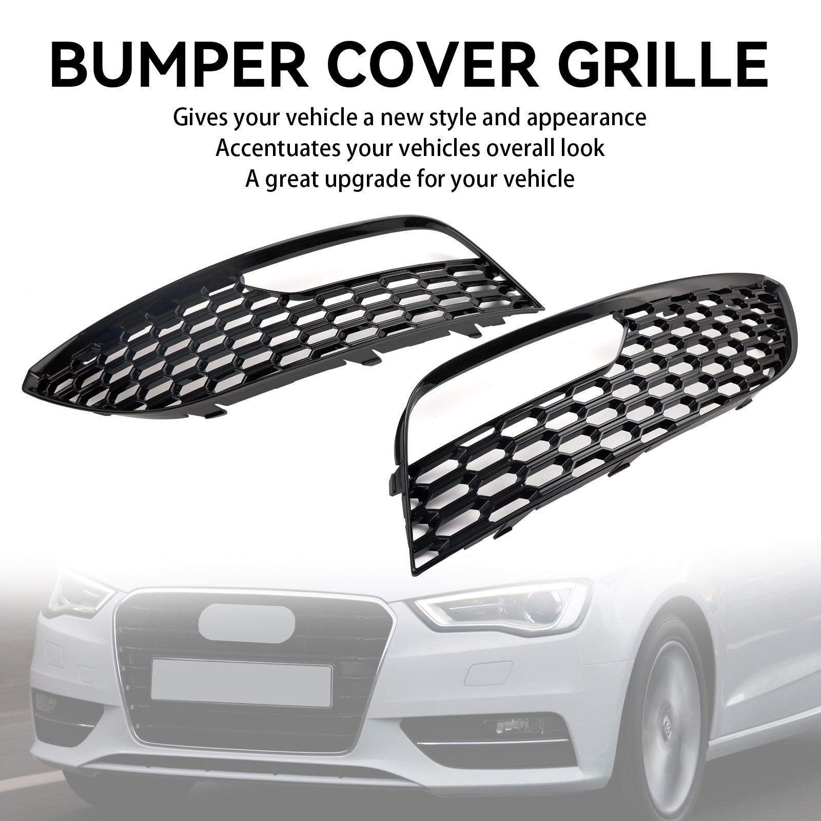 2012-2016 Audi A3 S3 Versione Standard 2 PZ Paraurti Anteriore Fendinebbia Surround Griglia di Copertura 8V3807681 8V3807682