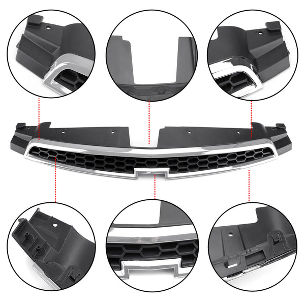 Upper+Lower Grille 2PCS Front Bumper Inserts Trim Covers For 2009-2014 Chevy Cruze