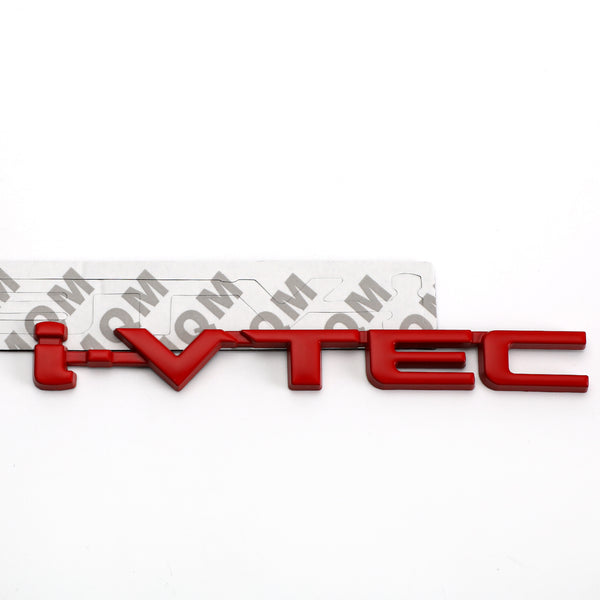 3D Metal i-VTEC Car Trunk Rear Turbo Fender Emblem Badge Decals Stickers Red Generic