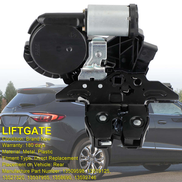 2018-2020 Chevrolet Equinox 4 Cyl 1,5 L, 4 Cyl 1,6 L Diesel, 4 Cyl 2,0 L Loquet de verrouillage du hayon arrière 13509598 13519125 générique