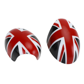 MINI Cooper R55 R56 R57 Black/Red 2 x Union Jack UK Flag Mirror Covers