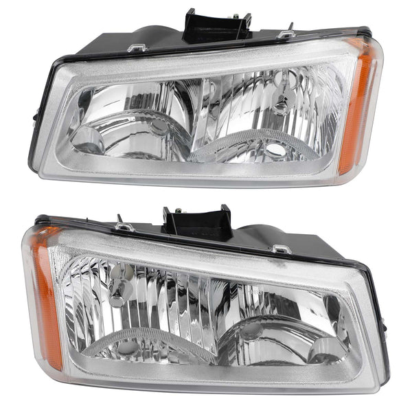 2003-2006 Chevr Silverado 1500/1500HD/2500HD/3500 Boîtier chromé Phares latéraux ambrés/Assemblage de lampes 15199556 10366038 Générique