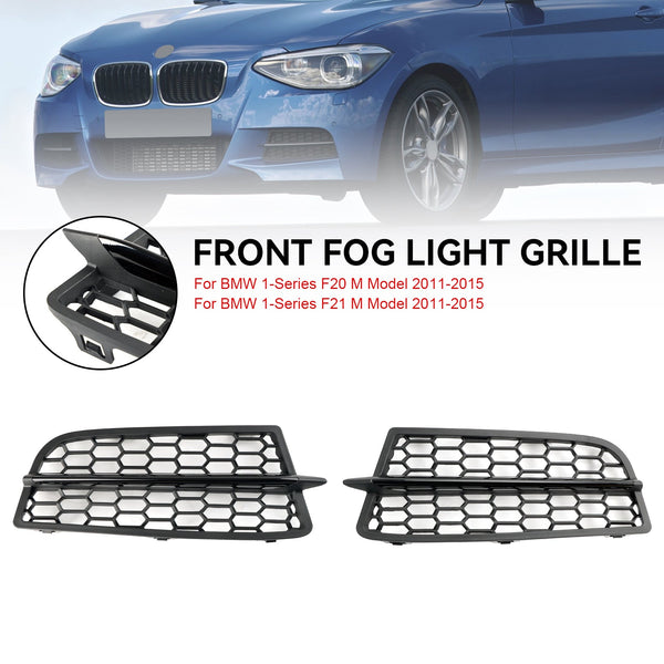2011-2015 BMW 1-Series F20 F21 M 2PCS Front Bumper Fog Light Cover Bezel Grill Grille 51118053803 51118053804 Generic