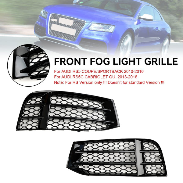 2013-2016 AUDI RS5C CABRIOLET QU. Front Bumper Lower Fog Light Cover Grill Grille 8T0807681F 8T0807682F Generic