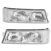 2003-2006 Silverado 1500/1500HD/2500HD/3500 Chrome Housing Clear Side Headlights/Lamp Assembly 2502257 2503257 10366037