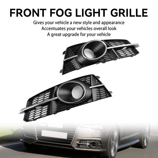 2016-2018 AUDI A6 4G C7 A6l C7PA S-Line Fog Light Front Bumper Lower Grill 4G0807681AG 4G0807682AG Generic