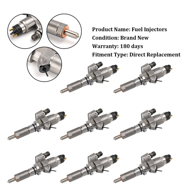 2001-2004.5 GMC Sierra 2500HD 3500HD 6.6L LB7 Duramax Diesel 8PCS Fuel Injectors 0445120008 0986435502 97208074 Generic