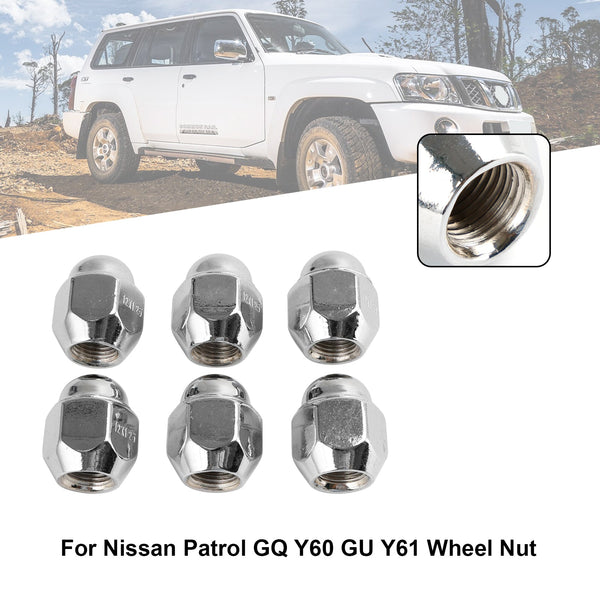Nissan Patrol GQ Y60 GU Y61 Ford Maverick 6PCS Chrome Wheel Nut 40224V5500 40224-V5500 Generic
