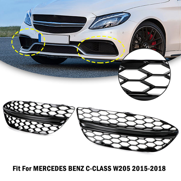 C-CLASS W205 2015-2018 Base Sedan Mesh Front Fog Light Cover 2058850723 2058851123 Generic