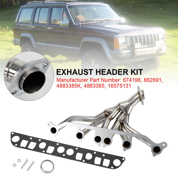 Exhaust Manifold Stainless Steel 674196 4883385K For Jeep Grand Cherokee Wrangler 4.0L V6