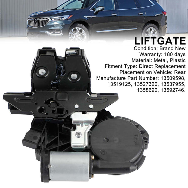 2015-2020 Chevrolet Tahoe 8 Cyl 5.3L, 8 Cyl 6.2L Pestillo de bloqueo de puerta trasera 13509598 13519125 13527320 13537955 1358690 13592746 Genérico