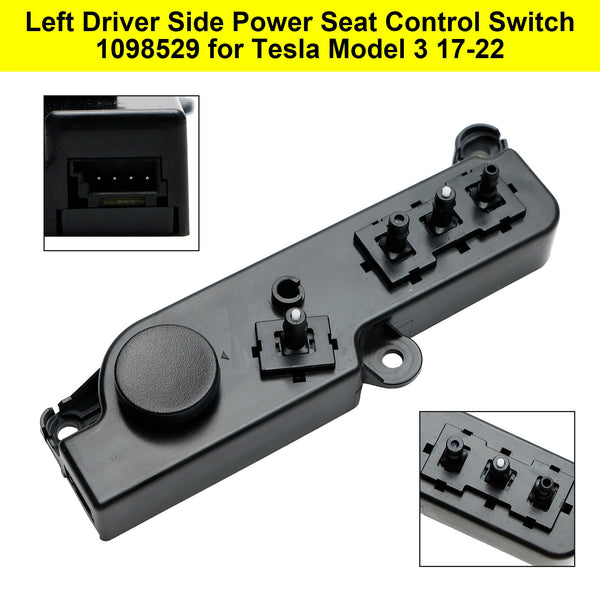 2017-2022 Tesla Model 3 Left Driver Side Power Seat Control Switch 1098529 Generic