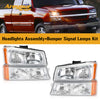 2003-2006 Chevr Silverado 1500/1500HD/2500HD/3500 Boîtier chromé Phares latéraux ambrés/Assemblage de lampes 15199556 10366038 Générique