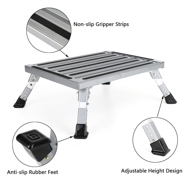 Plataforma plegable de aluminio RV taburete con escalón remolque Camper escalera de trabajo portátil genérico