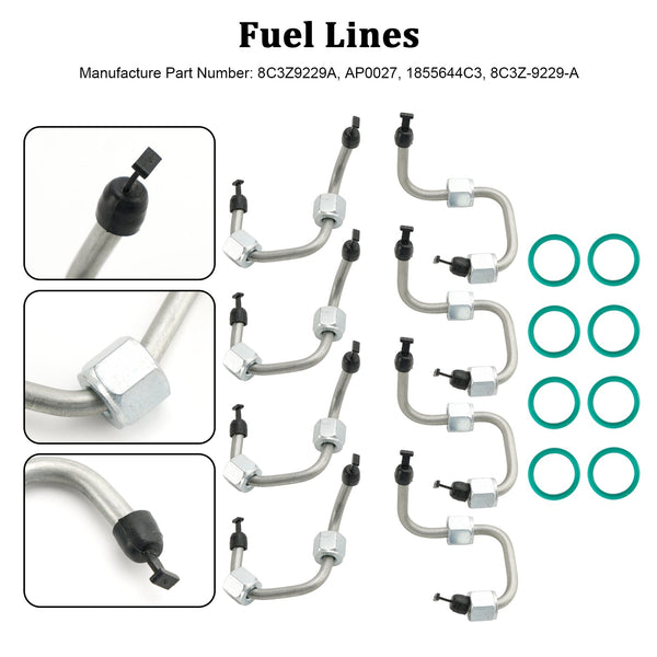 2008–2010 Ford F-250 F-350 F-450 F-550 Super Duty V8 391 6,4 l 8-teiliger Kraftstoffeinspritz-Einbausatz mit Einspritzleitung 8C3Z9229A Generisch