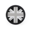 Distintivo dell'emblema della griglia anteriore della griglia della bandiera del Regno Unito in bianco e nero BMW MINI Cooper generico