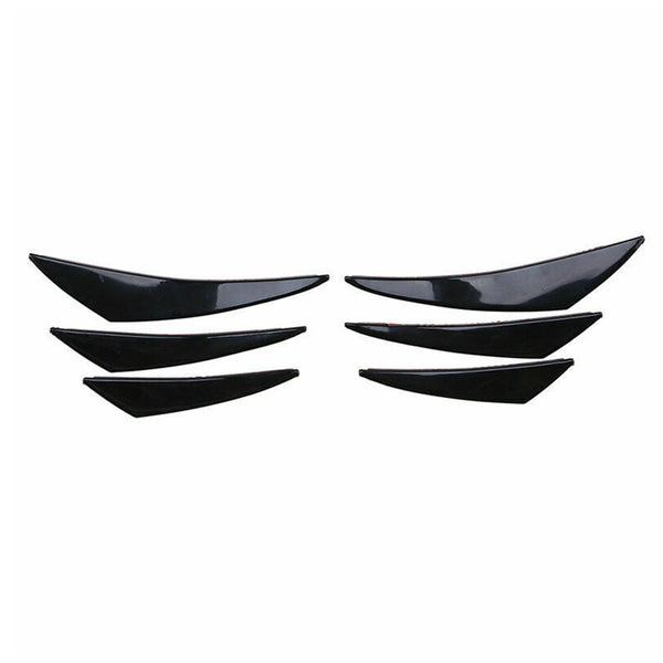 6pcs Universal Gloss Black Car/Auto Front Bumper Fins Spoiler Canards Refit Generic