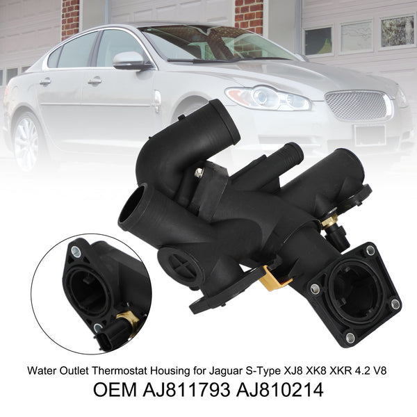 2004-2009 Jaguar XJ8 Base, L 4.2L V8-Gas Alloggiamento termostato uscita acqua AJ811793 AJ810214 Generico