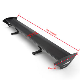 Universal Hatch Aluminium GT Bakre Trunk Wing Racing Spoiler Med Rött ljus B #D2 Generic