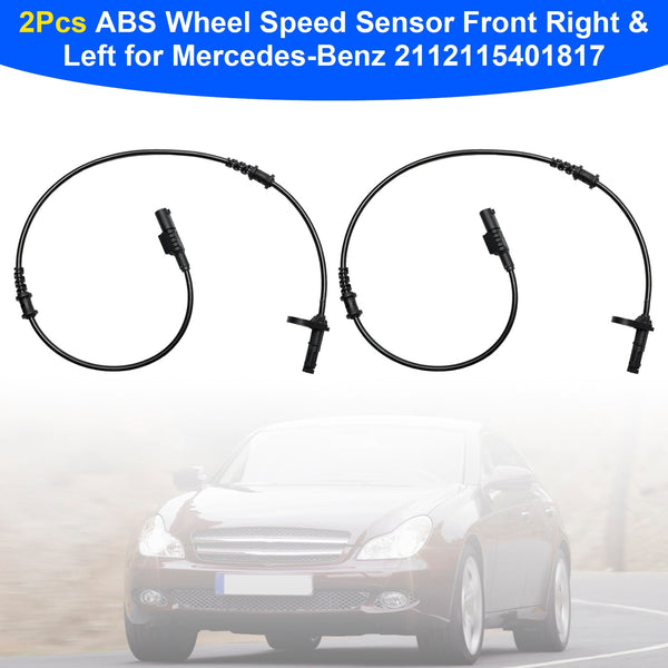 Benz Right & Left  2112115401817 2PCS ABS Wheel Speed Sensor Generic