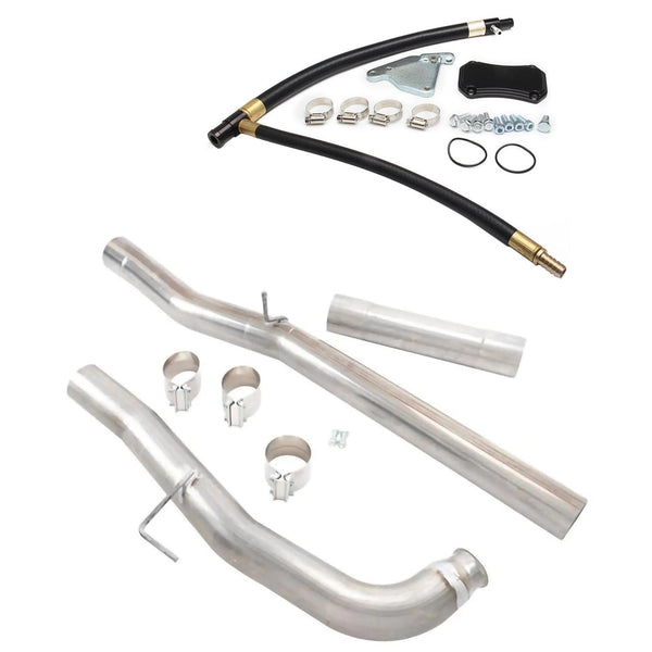 4 Polegada tubo silenciador de escape & kit exclusão egr para 2011-2015 chevy silverado gmc sierra 6.6l duramax lml diesel genérico