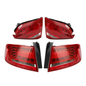 2009-2012 Audi A4 S4 Sedan A4 4PCS Yttre+Inner Trunk LED-bakljuslampa 8K5945093K 8K5945096K Generic