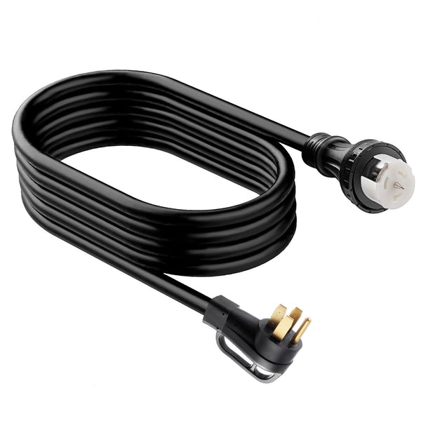 Cable generador de 50 amperios, 25 pies + caja de entrada de alimentación, kit combinado impermeable, cable de extensión RV