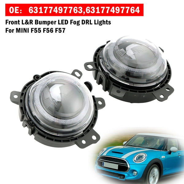 2014-2023 BMW Mini MK3 (F55/F56/F57) (modelos com faróis LED) Pára-choque dianteiro LED lâmpada de farol de nevoeiro esquerdo e direito 63177497763 63177497764 genérico