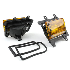 Front Bumper Yellow Fog Lights Plastic Lens Kit For 1985-1993 BMW E30 3-Series Sedan Generic