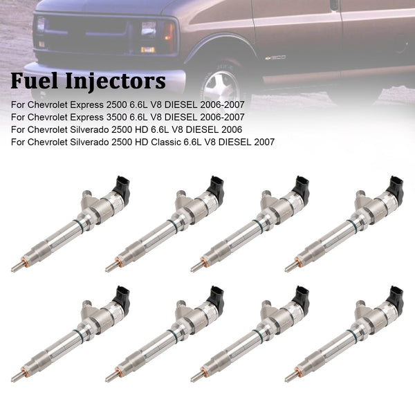 2007 Chevy Silverado 2500 HD Classic 6.6L V8 DIESEL 8PCS Fuel Injector 0445120042 0445120082 19208742