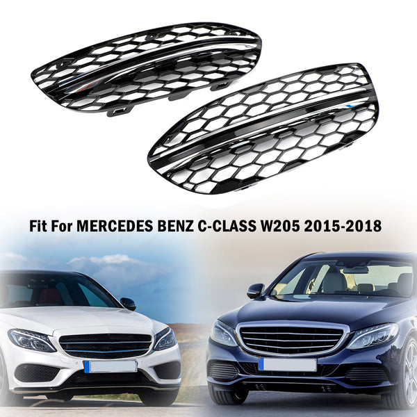 2015–2018 Benz C-Klasse W205, schwarze Chrom-Nebelscheinwerferabdeckung 14475205 2058851623, generisch