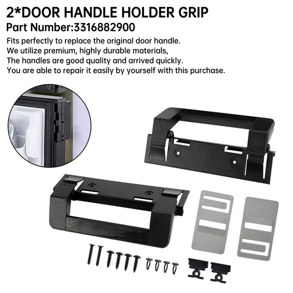 2������������RV Refrigerator Door Handle Holder Grip Black Hardware For Dometic 3316882900