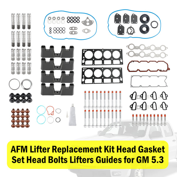 2007 GMC Sierra 1500 CLASSIC 5.3L 5328CC AFM Lifter Replacement Kit Head Gasket Set Head Bolts Lifters Guides Fedex Express