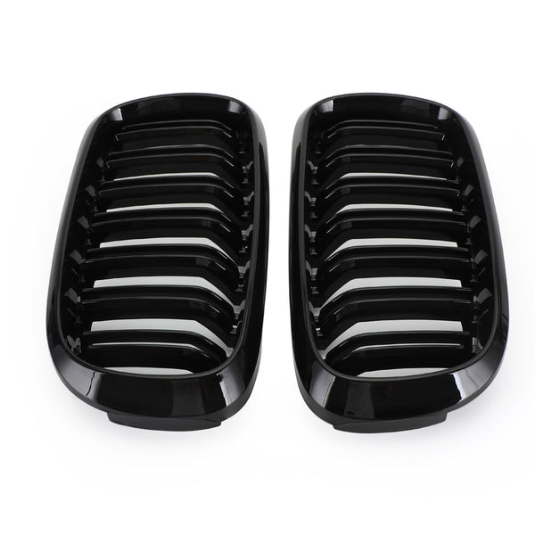 Gloss Black Dual Front Kidney Grille Fit BMW X5M F85 X6M F86 X5 F15 X6 F16 13-18 Generic