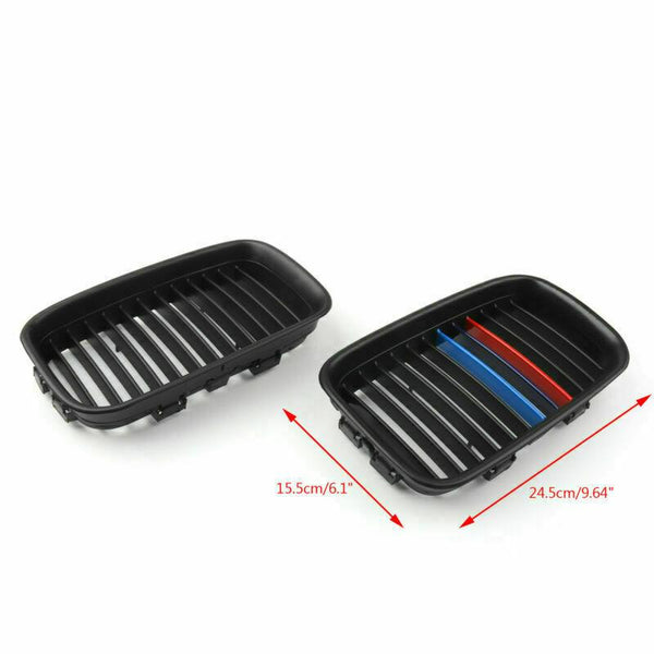 1Pair Matte Black Front Hood Grille Kidney For 1995-1996 BMW E36 3 Series M3 Generic