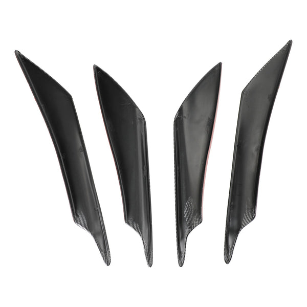 4 Stück Universal Front Bumper Fins Body Splitter Spoiler Canards Carbon Fiber Look