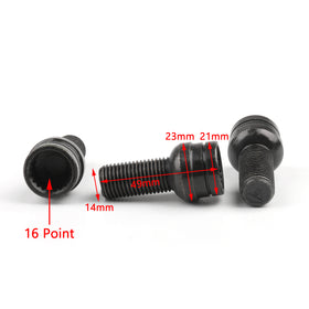 4+1 17mm Steel Wheel Bolt & Lock Lug Nut Set With Key For VW Golf Audi Generic