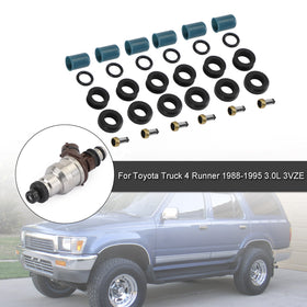 Toyota Truck 4 Runner 1988-1995 3.0L 3VZE 6PCS Fuel Injectors Repair Seal Rebuild Kit 23209-65020 23250-65020 195500-5400 Generic