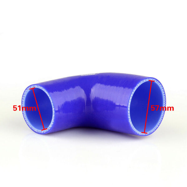 Elbow 90 Degree 51mm 57mm Silicone Pipe Hose Coupler Intercooler Turbo Intake Generic