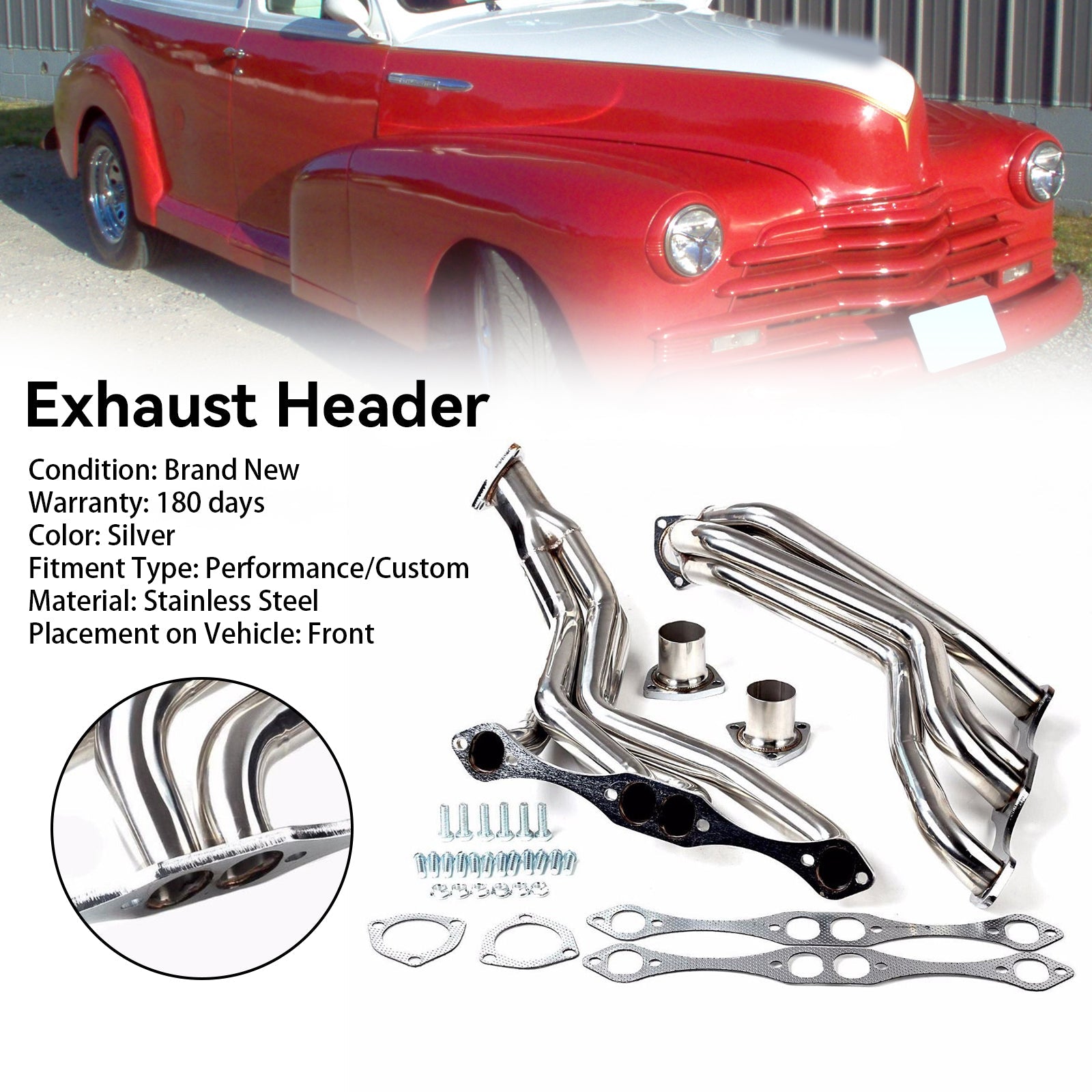 Collecteur de collecteur en acier inoxydable à petit bloc Chevy 1935-1948