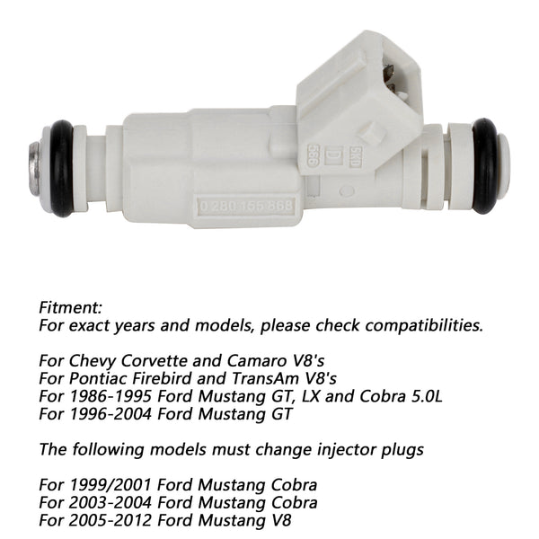 Ford GM LS1 LT1 5.0L 5.7L 380cc 0280155868 0280155737 0280155811 1PCS NEW 36lb Fuel Injectors Generic